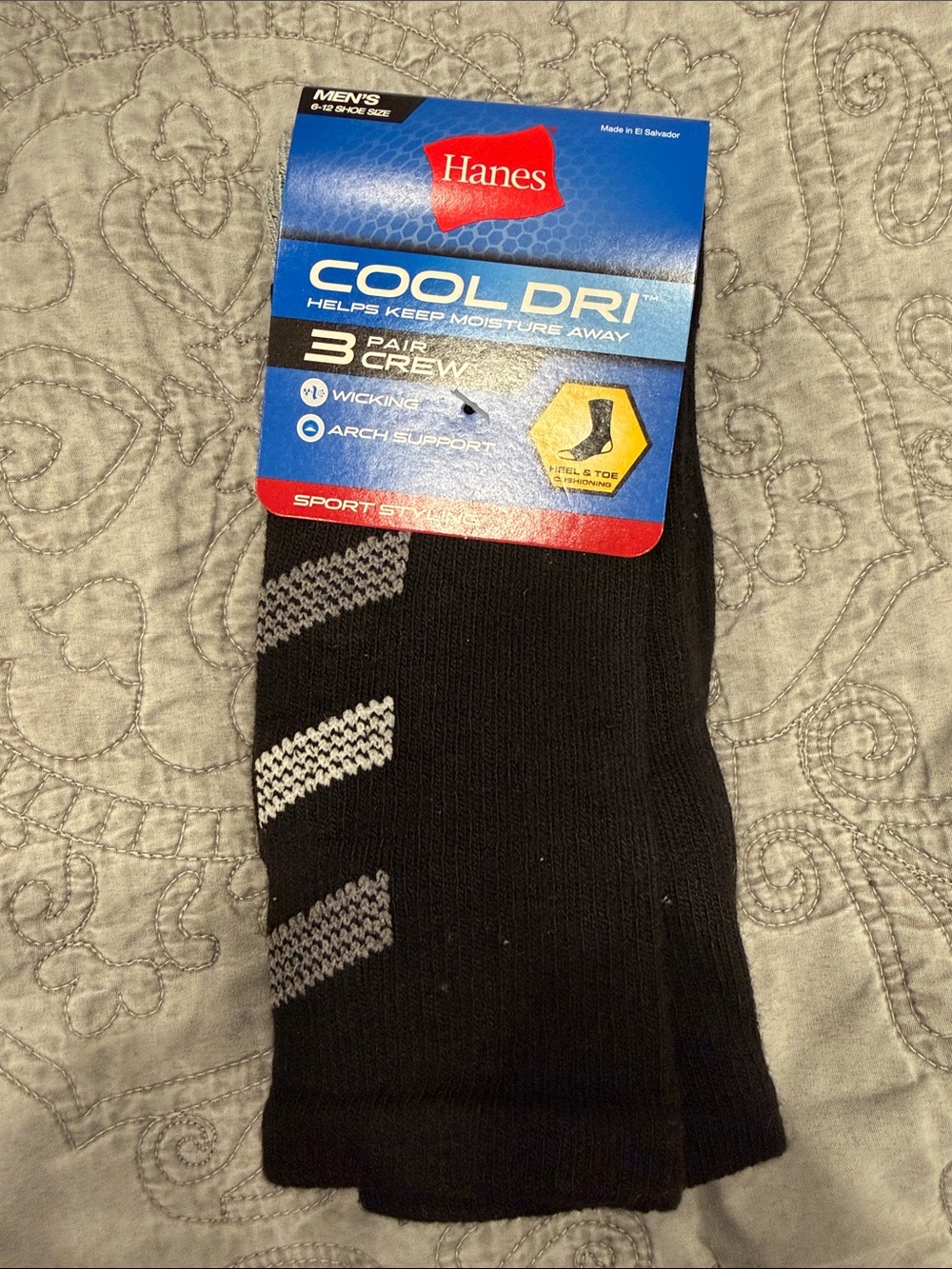 Hanes Black Athletic Crew Socks - Bundle item